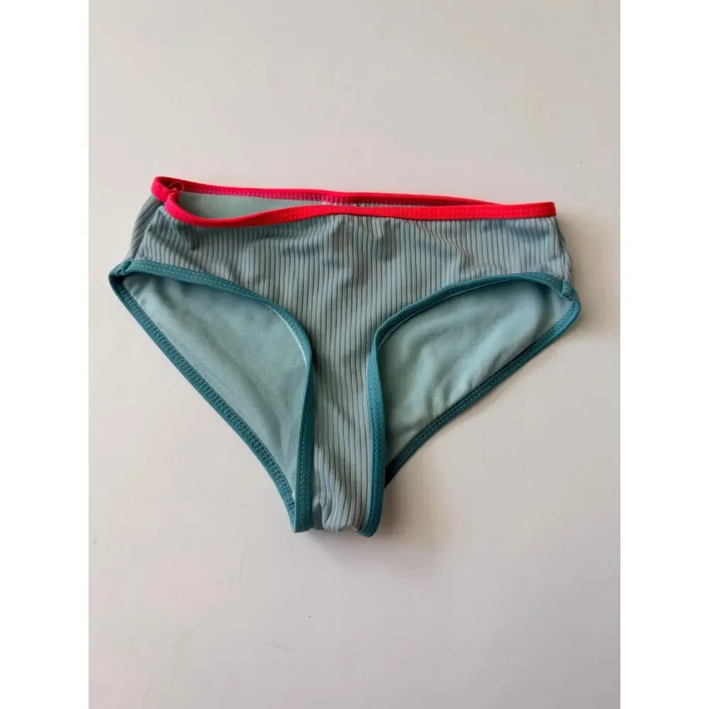 Justice Girls Small Neon Ribbed Swim Bikini Bottoms